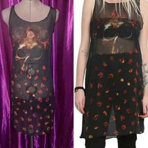Sheer skull goth witchy tunic top dress!